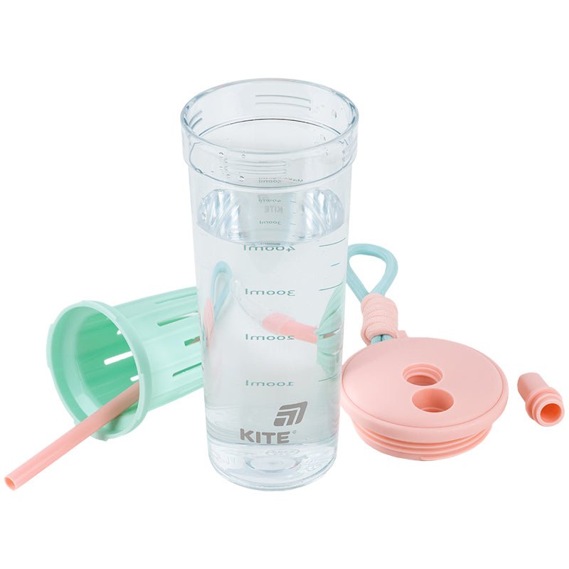 Kubek na wodę z uchwytem z paracordu i praktyczną słomką