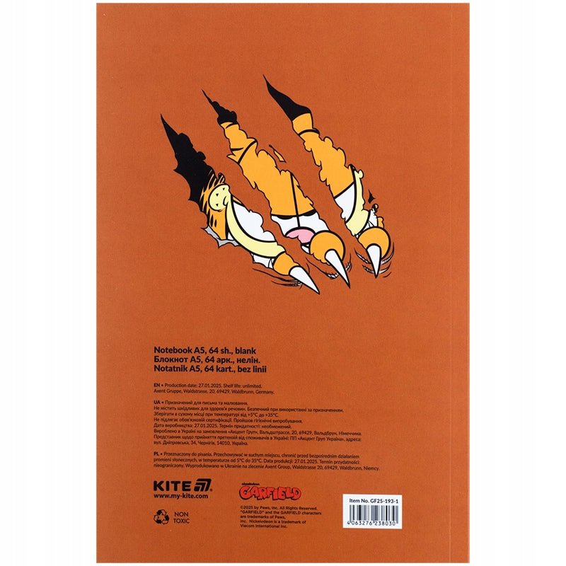 Notes 64 kartki A5 Garfield Kite