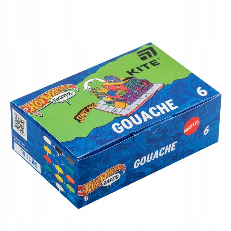 Zestaw farb gwaszowych do szkoły 6 sztuk Hot Wheels