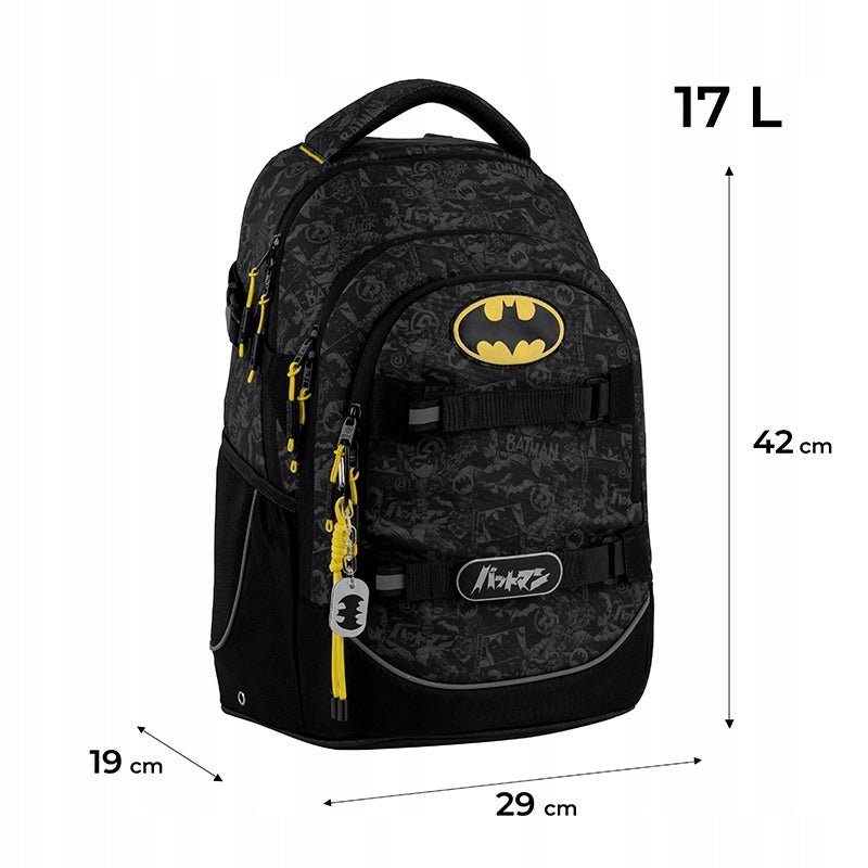 Plecak Kite DC Batman z aplikacją z kombinowanych materiałów – stylowy wybór