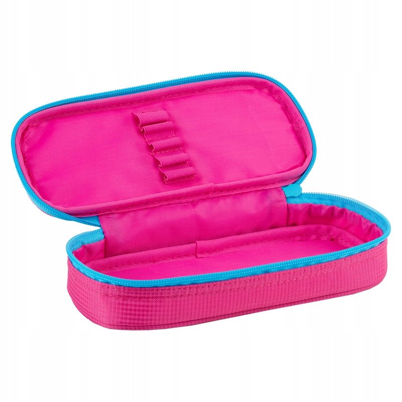 Piórnik szkolny saszetka dla dziewczynek różowy z kotkiem