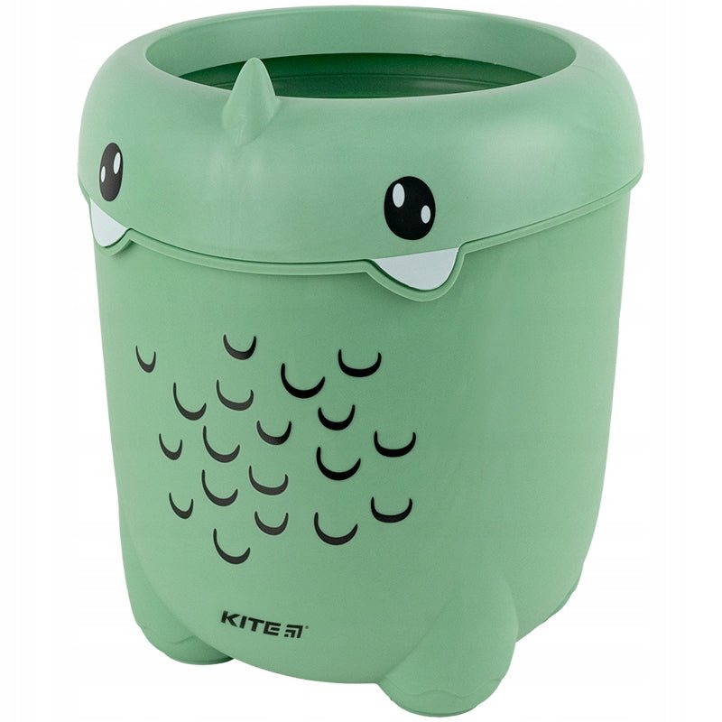 Kosz na śmieci na biurko dla dziecka zielony dinozaur
