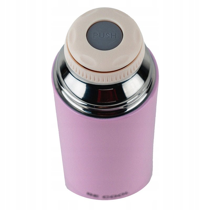 Termos z kubkiem metalowy 350 ml różowy