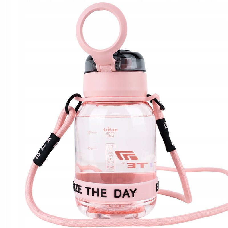 Bidon na wodę 700ml pasek na ramię uchwyt różowy Kite
