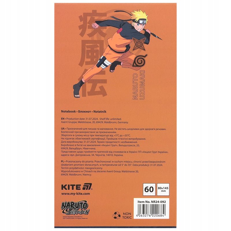 Notes notatnik magnetyczny 60 kartek Naruto Kite