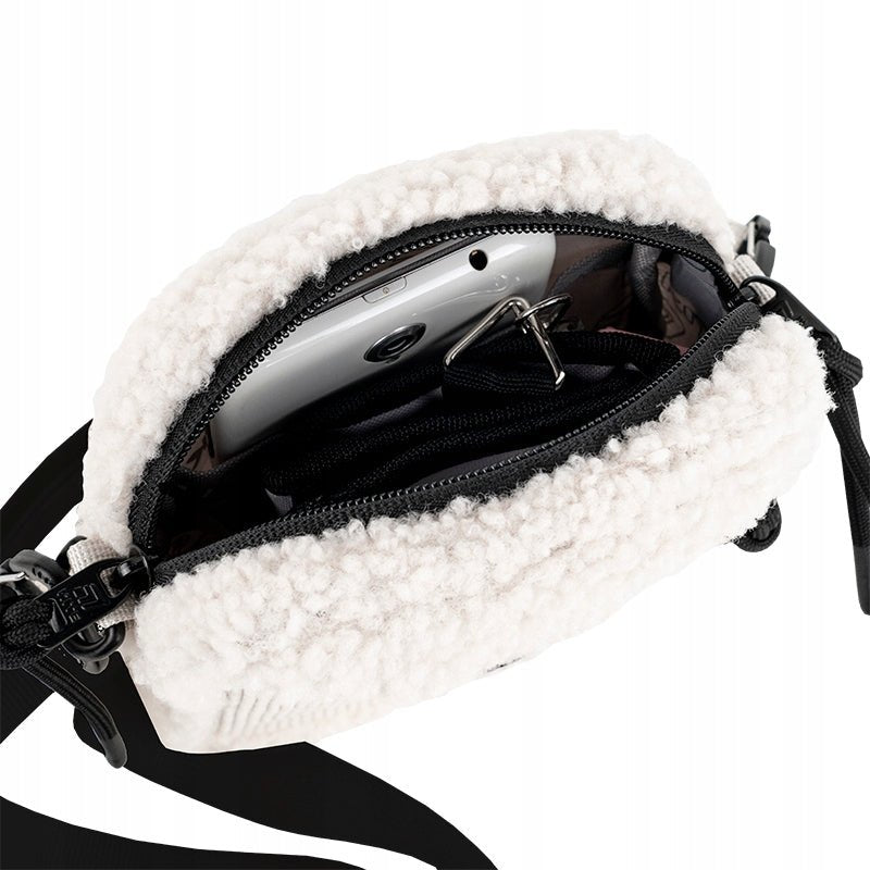 Torebka crossbody beżowa młodzieżowa z pluszem Kite