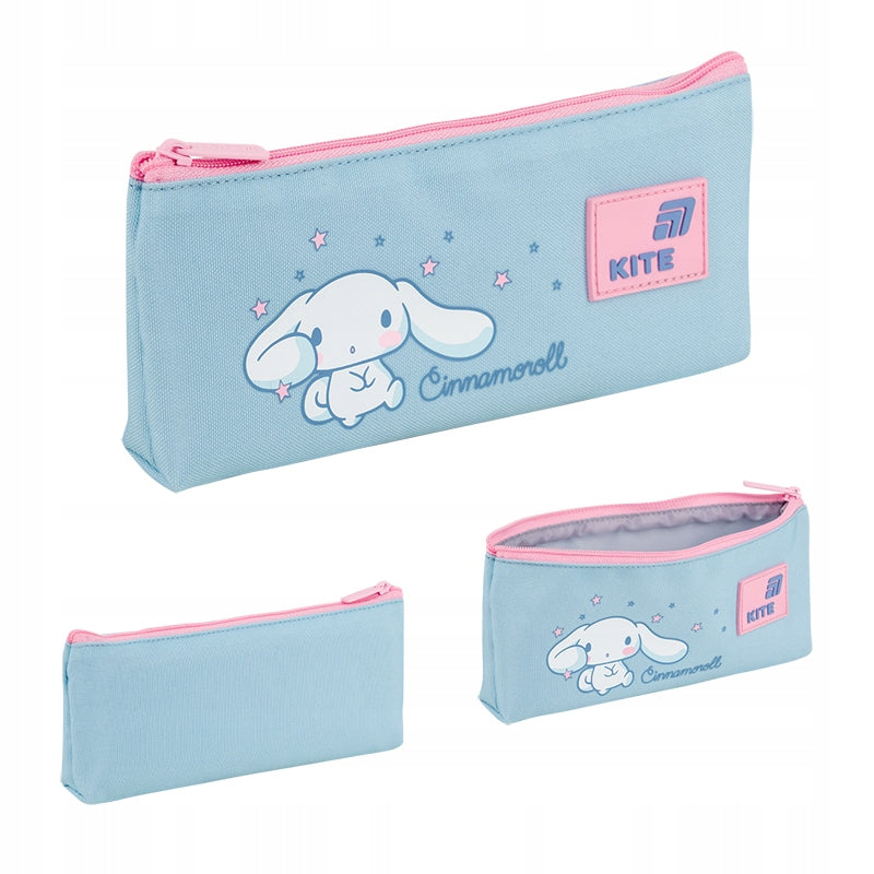 Niebieski piórnik szkolny Kite Cinnamoroll CR26-680 – widok z każdej strony.