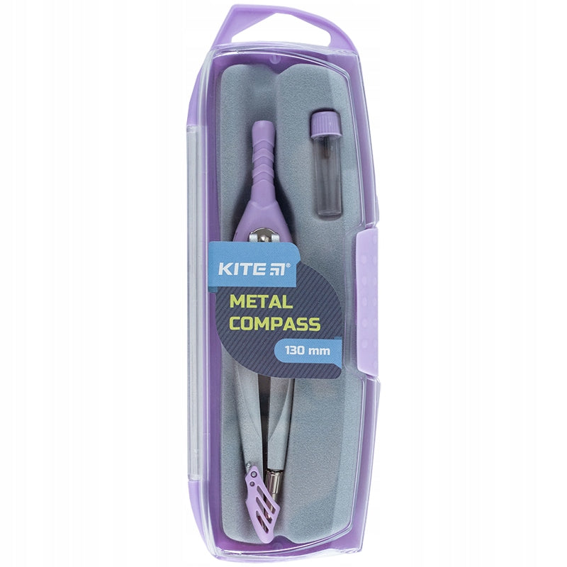 Metalowy cyrkiel szkolny Kite z bezpieczną igłą i solidnym mocowaniem śrubowym