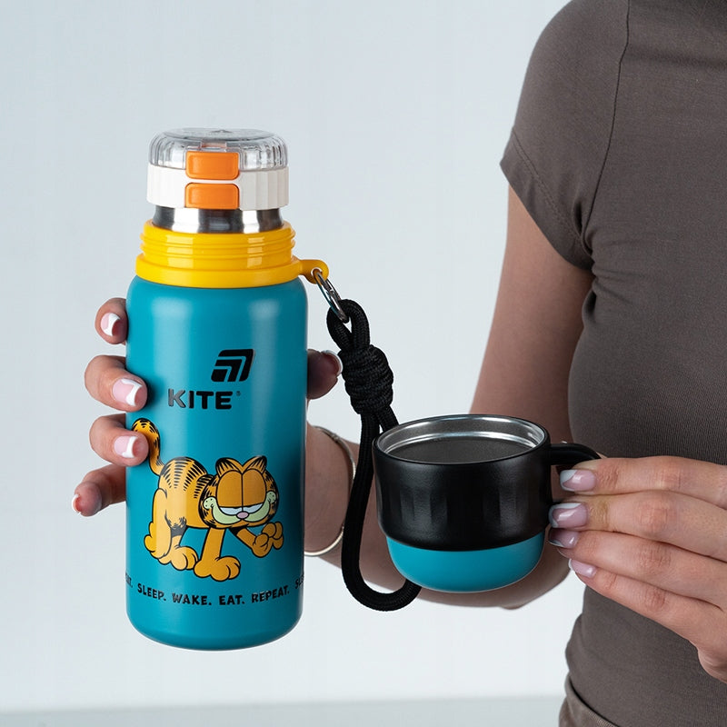 Termos Garfield 500 ml z trzema sposobami picia