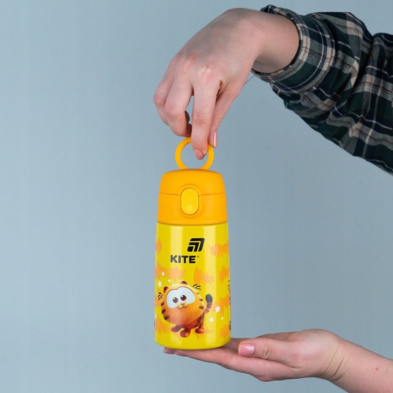 Termos szkolny Garfield ze slomka i uchwytem 400 ml