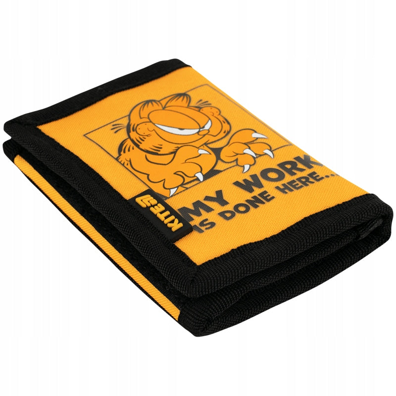 Widok portfela Kite Garfield z przodu z radosnym nadrukiem kota.