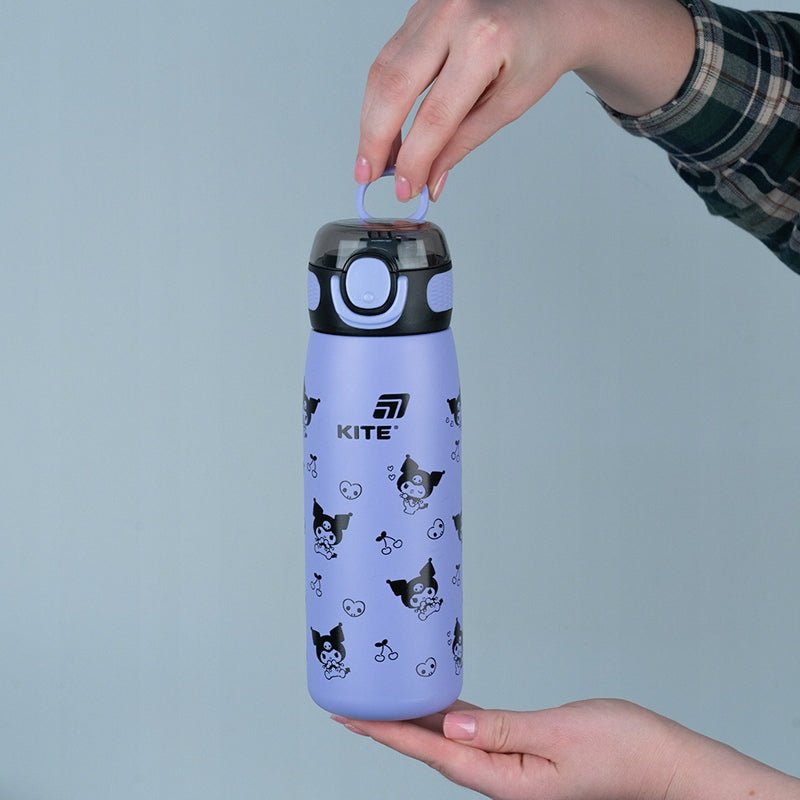 Termos szkolny Kuromi dla dziewczynek ze slomka i uchwytem