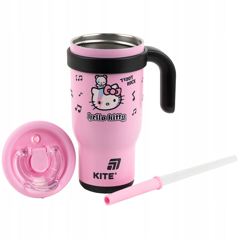 Kubek termiczny dla dzieci z unikalnym systemem Dual Drink – widoczny ustnik oraz słomka.