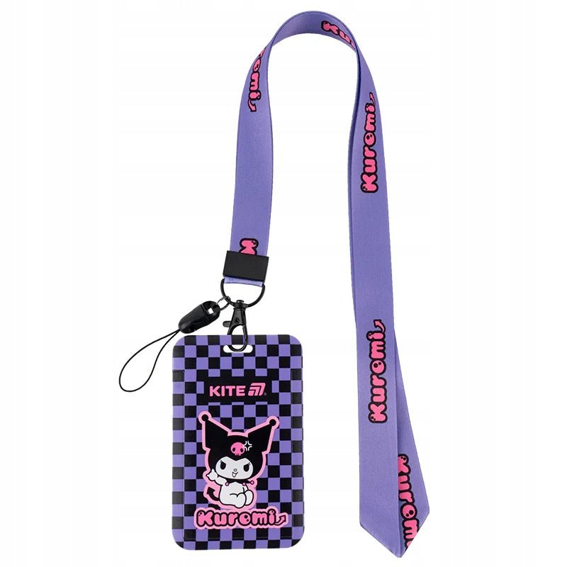 Etui na dokumenty dla dzieci Kuromi Kite z karabińczykiem