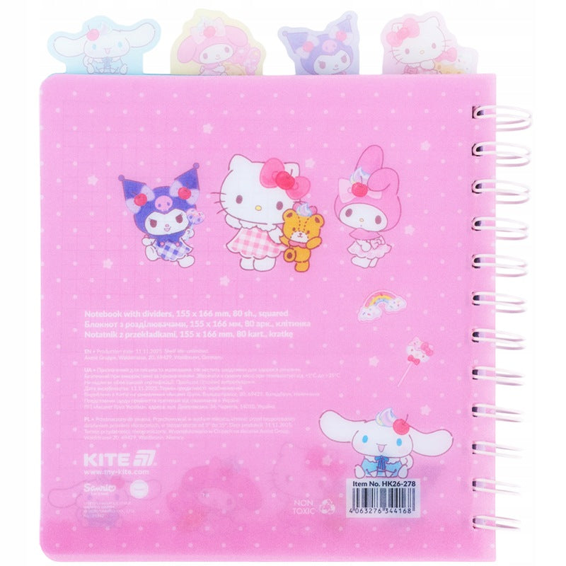 Kołonotatnik Kite Hello Kitty HK26-278 z przekładkami – okładka.