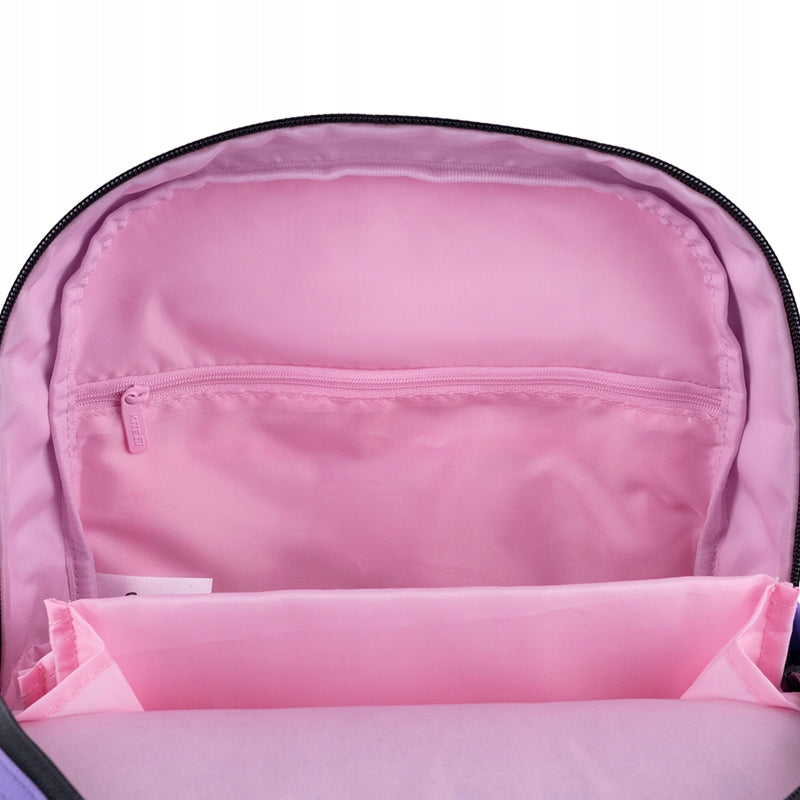 Wnętrze plecaka Kite Kuromi z przegródkami i organizerem