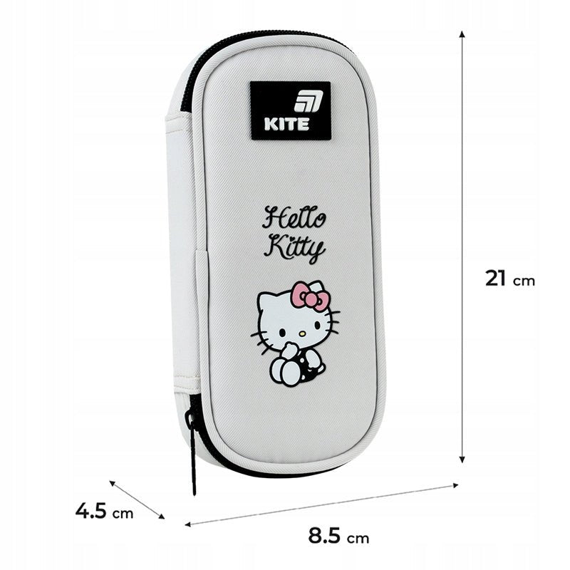 Wymiary szarej saszetki Kite – pojemny piórnik do szkoły.