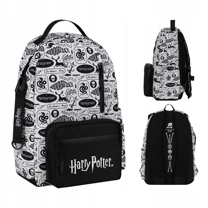 Plecak szkolny Harry Potter czarny – widok modelu z każdej perspektywy.