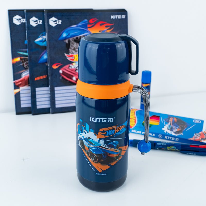 Termos dla chłopców z kubkiem metalowy 350 ml Hot Wheels
