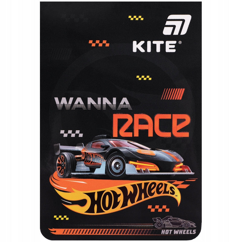 Notes kieszonkowy Kite Hot Wheels – widok na czarną, błyszczącą okładkę z autem.