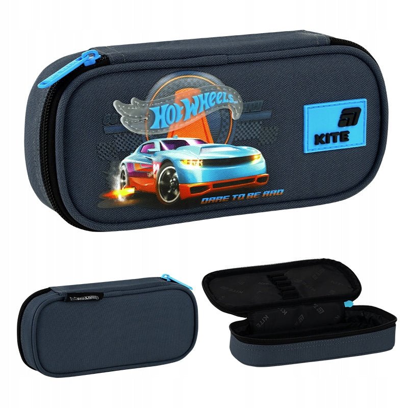 Piórnik saszetka Kite Hot Wheels widok z każdej strony.