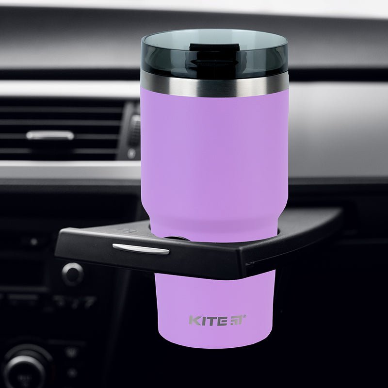Kubek termiczny ze słomką ustnikiem 600 ml fioletowy