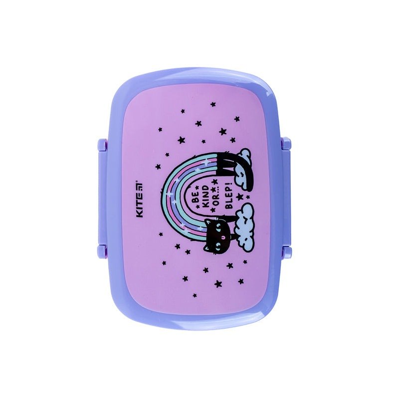 Lunchbox ze sztućcami dla dziewczynki 750 ml z kotem