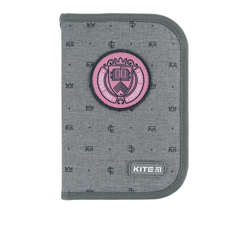 Piórnik do szkoły dla dziewczynek rozkładany dwuklapowy różowy College Line Kite K24-622-1