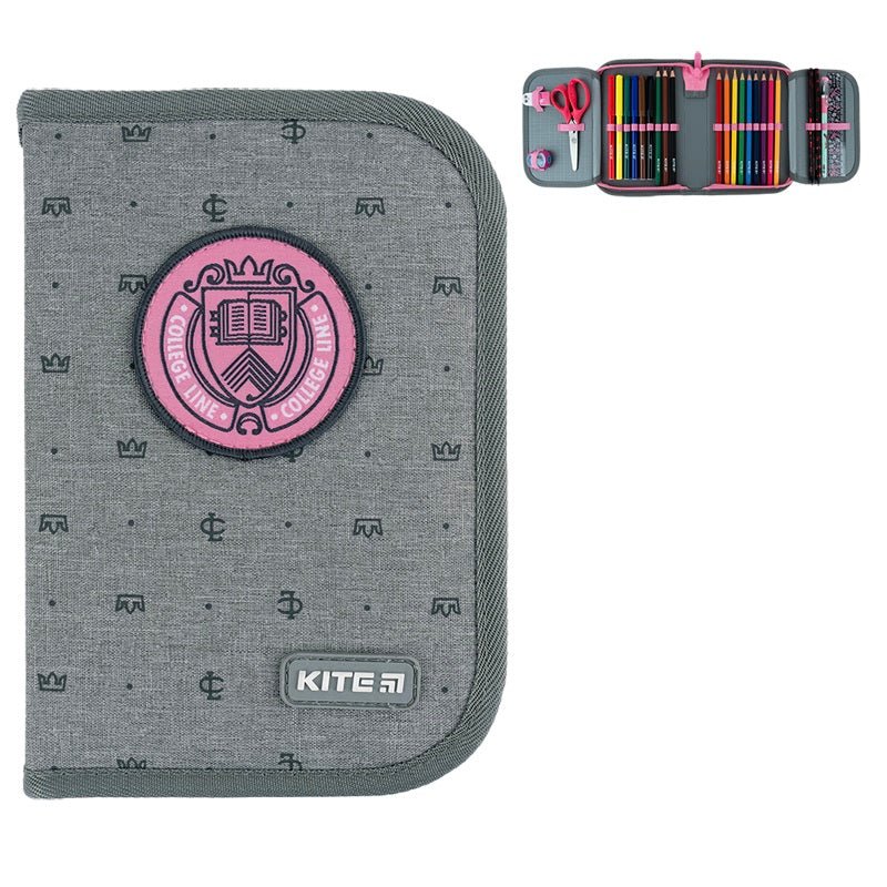 Piórnik do szkoły dla dziewczyny rozkładany dwuklapowy College Line Kite K24-622H-1