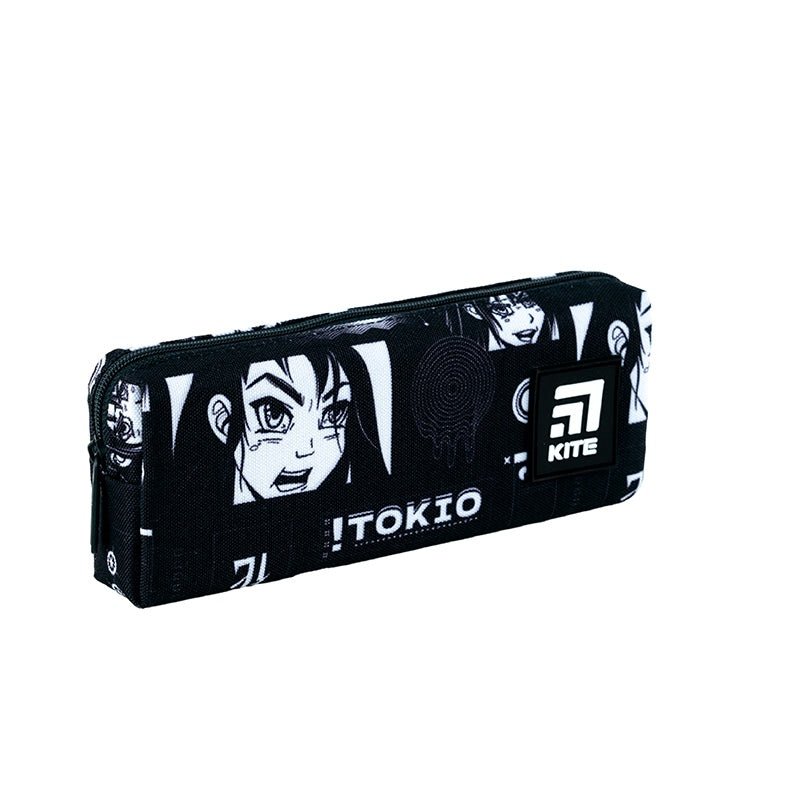 Piórnik saszetka szkolny czarny Anime