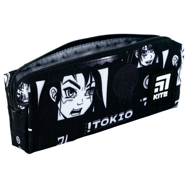 Piórnik saszetka szkolny czarny Anime