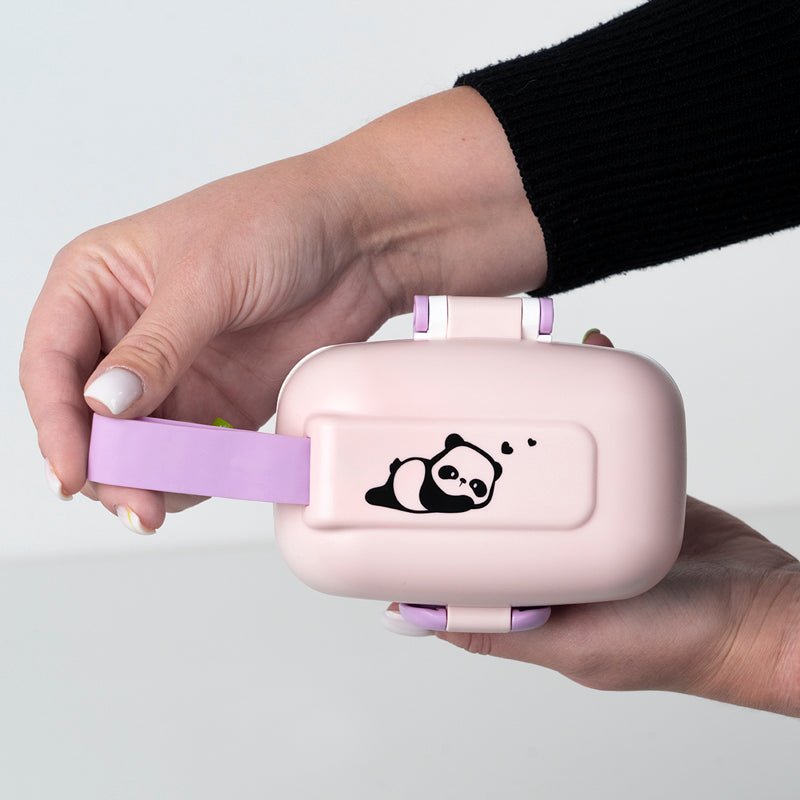 Kompaktowy snackbox 450 ml do szkoły i pracy różowy