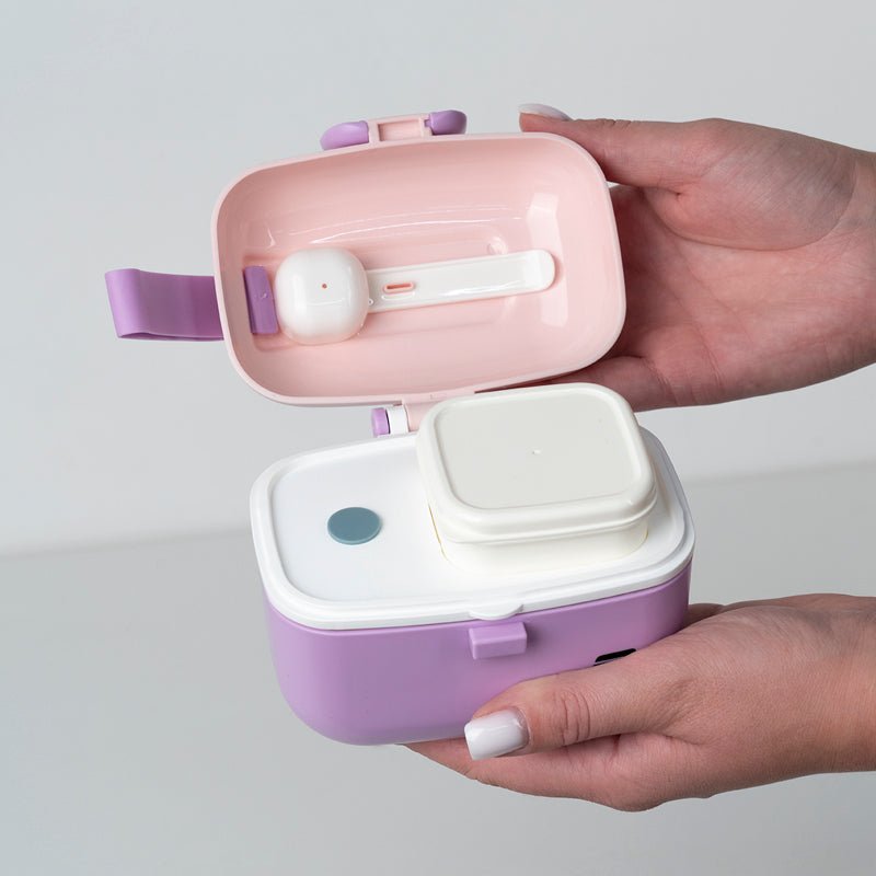 Kompaktowy snackbox 450 ml do szkoły i pracy różowy