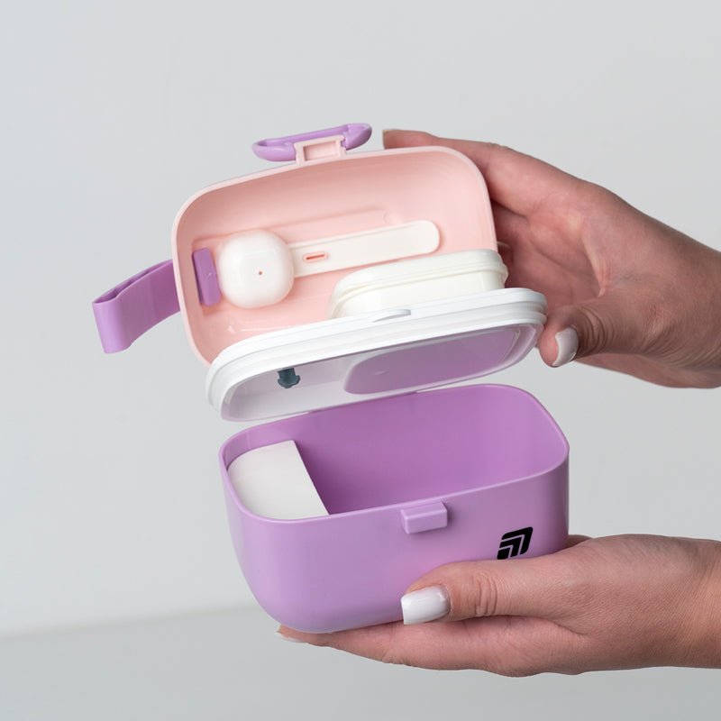 Kompaktowy snackbox 450 ml do szkoły i pracy różowy