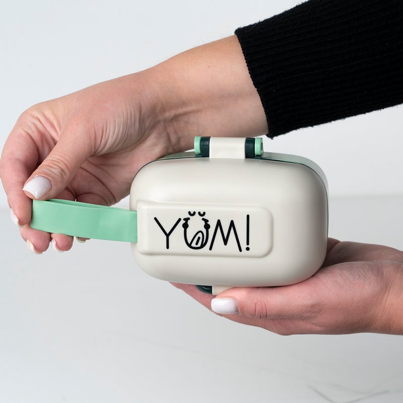 Snackbox 450 ml Kite z przegródkami i łyżeczką zielony mini