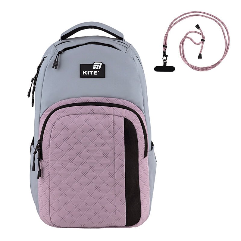 Plecak Kite K25-2578L-2 z plecami Air Comfort i smyczą na telefon, idealny dla młodzieży 145-175 cm.