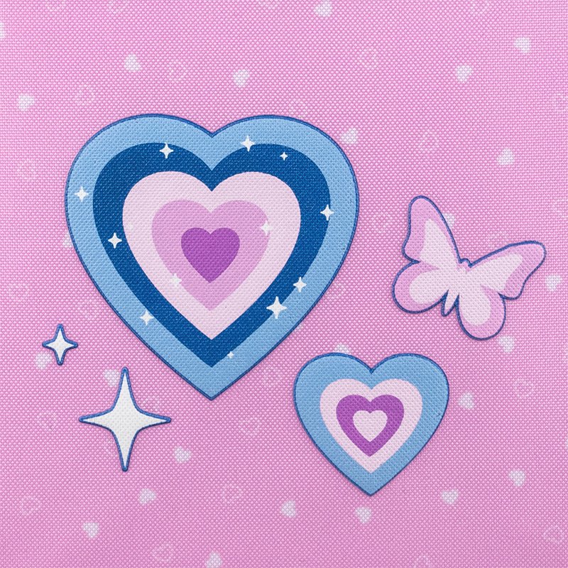 Granatowo-różowy plecak Kite dla dziewczynek, uszczelnione plecy, odblaski