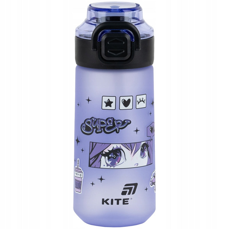 Fioletowa matowa butelka tritanowa Kite – stylowy bidon 560 ml dla dzieci i młodzieży.