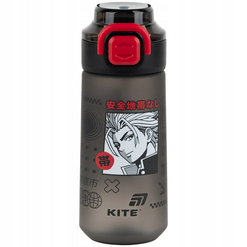 Czarny matowy bidon tritanowy Kite — butelka 560 ml dla młodzieży i dzieci.