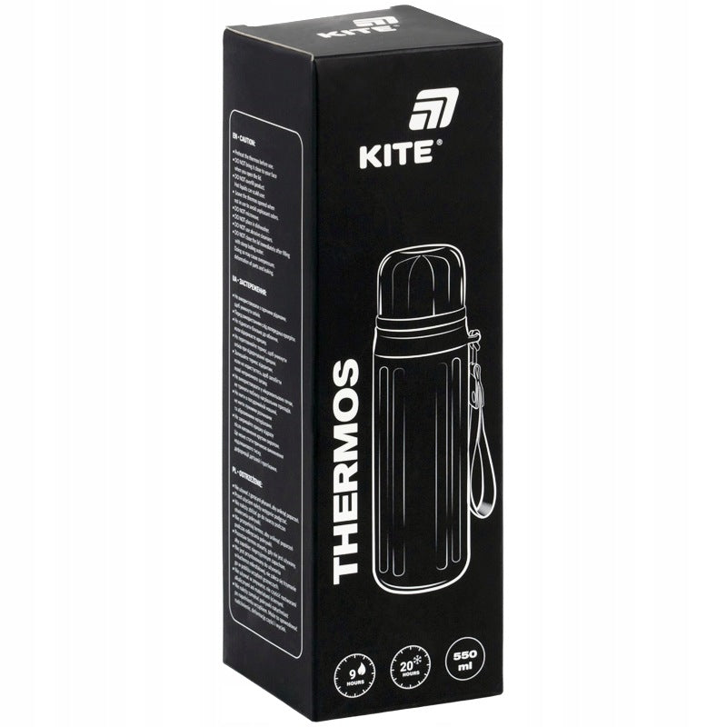 Zielony termos ze stali nierdzewnej Kite 550 ml spakowany w estetyczne pudełko
