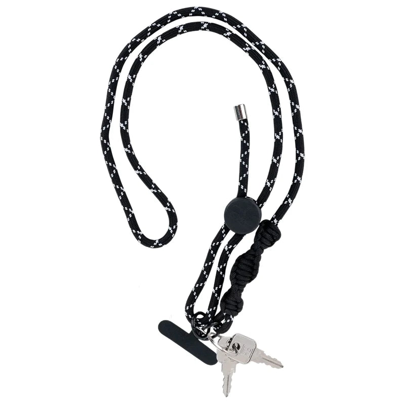 Czarny pleciony pasek crossbody Kite przypięty do pęku kluczy