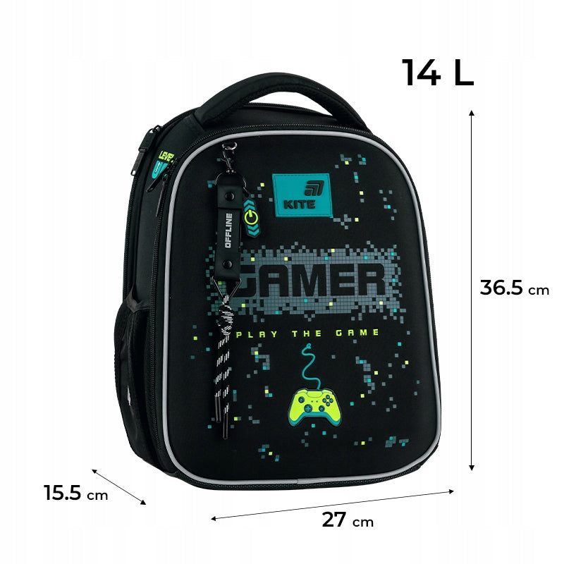 Ortopedyczny plecak szkolny Kite dla chłopca – design Play the Game