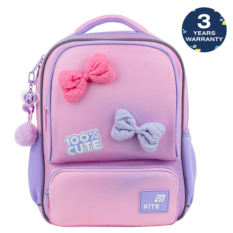 Batoh předškolní s mašličkami boční kapsy pro dívky 4–7 let Kite Cute