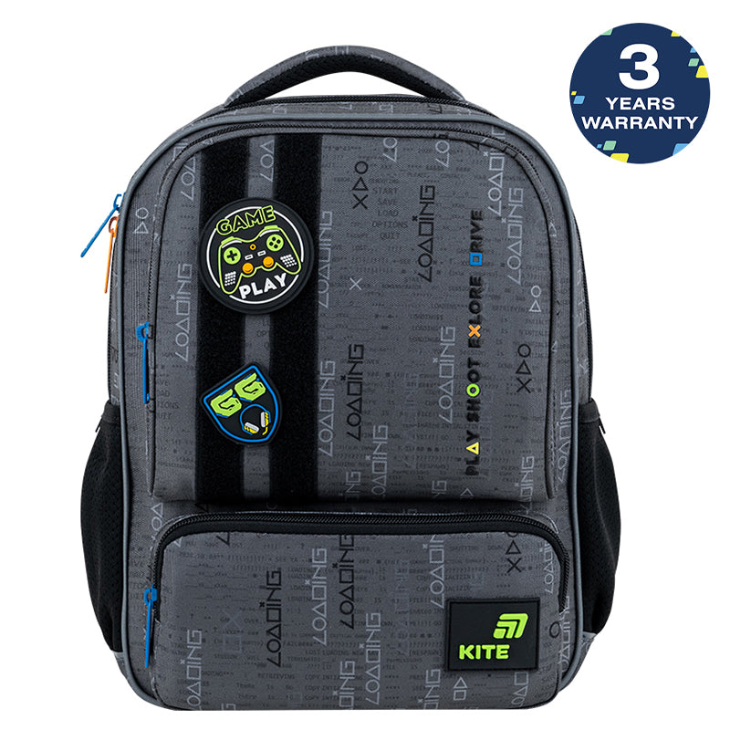 Batoh předškolní Kite Good Game lehký a prostorný s nášivkami pro chlapce 4–7 let