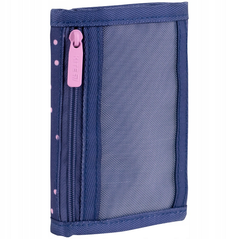 Widok portfela szkolnego Kite Kuromi od tyłu z siatkowaną kieszonką.