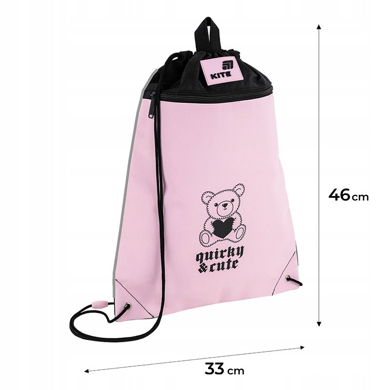 Wymiary 46x33 cm worka Kite na buty i strój — infografika.