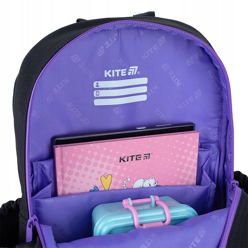 Plecak Kite wnętrze plecaka z przegrodami