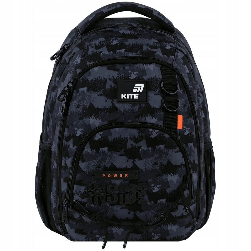 Front plecaka Kite K26-905M-4 z widocznym sznurowaniem i nadrukiem 3D.