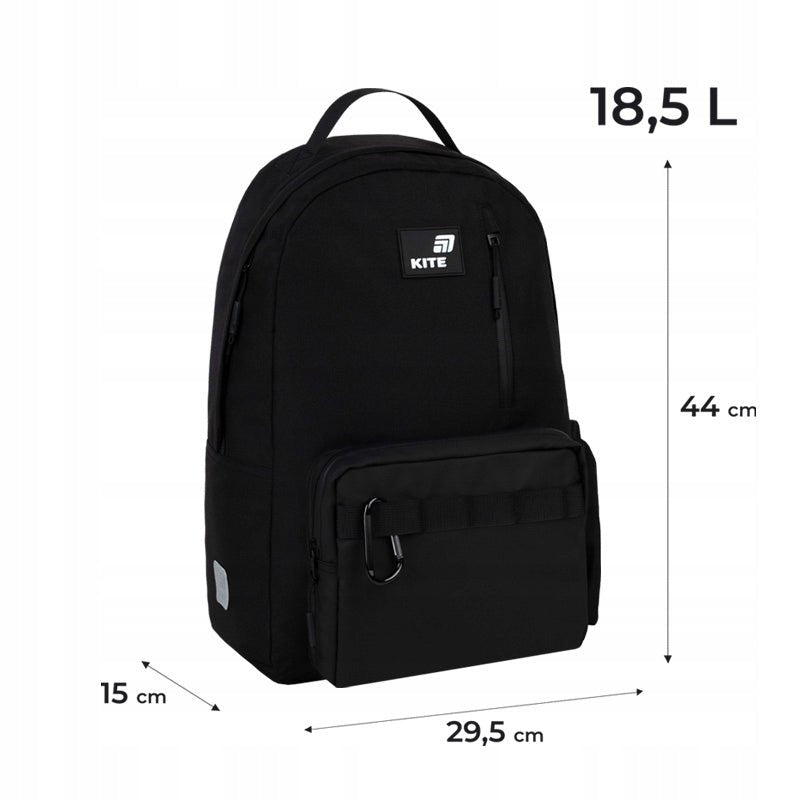 Plecak szkolny Kite Education Teens Black – sportowy wygląd i minimalistyczny design