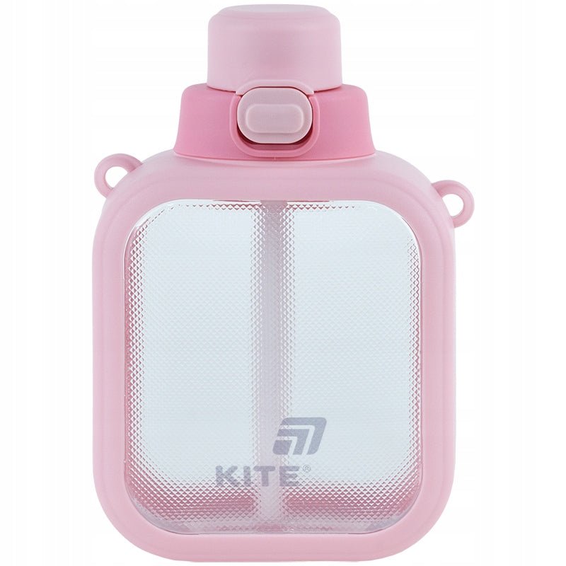 Kwadratowa butelka z paskiem i słomką - Kite